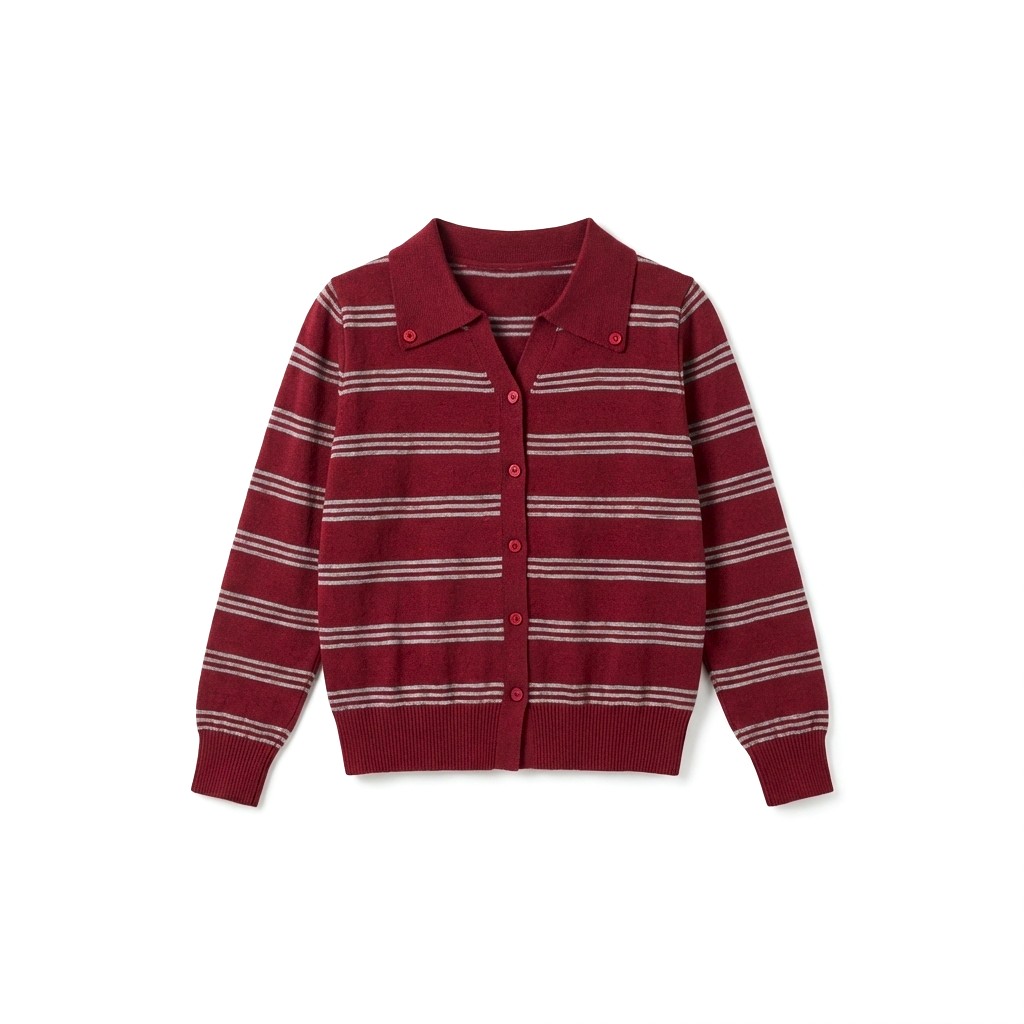 Old School Cardigan _Wine_